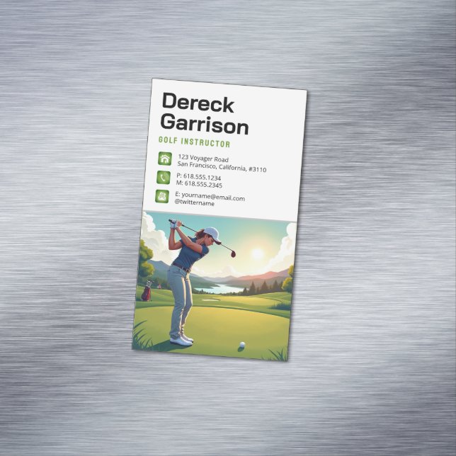 Golflehrer | BERUFLICH Magnetische Visitenkarte (Beispiel)