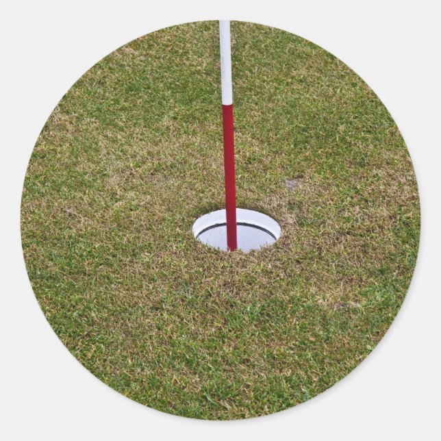 Golfloch Runder Aufkleber (Vorderseite)