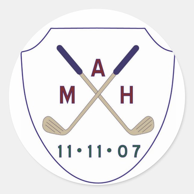 Golflogo Runder Aufkleber (Vorderseite)