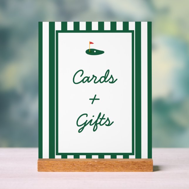 Golfmeisterkarten und -geschenke mit weißem und gr acrylschild (Neutral)