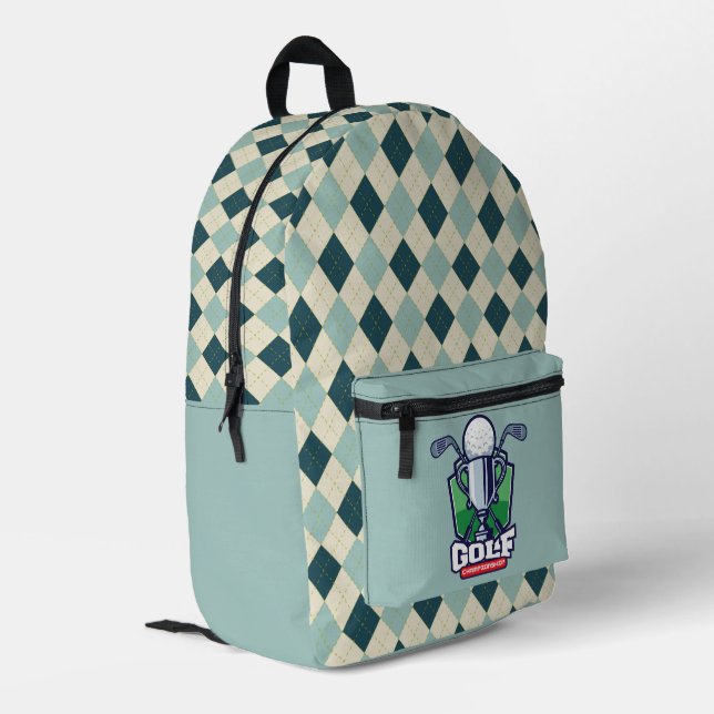 Golfmeisterschaft Bedruckter Rucksack (Rückseitige Ecke links)