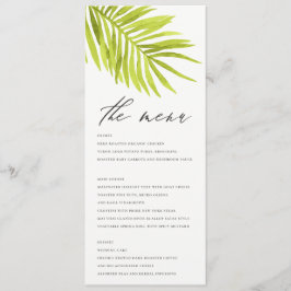 GOLFMENÜ FÜR GRÜNE PALMLEAF WATERCOLOR FOLIAGE GOL MENÜKARTE