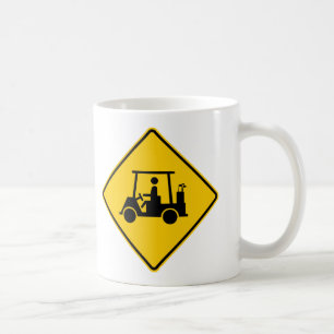 Golfmobil-Verkehrs-Landstraßen-Zeichen Kaffeetasse