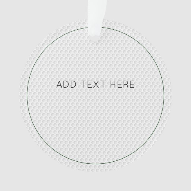 Golfmuster Hinzufügen von eigenem Text Golf Ball G Ornament (Vorderseite)