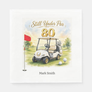 Golfparty  80. Geburtstag mit Golfcart auf dem Grü Serviette