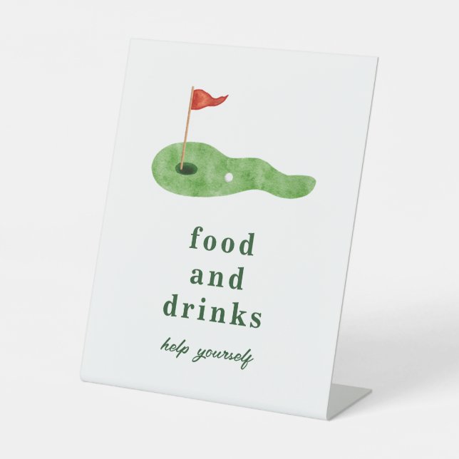 Golfparty-Essen und Trinken Schild (Vorderseite)