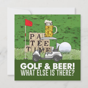 Golfparty Golf und Bier Lustiger Spruch für Golfer Karte