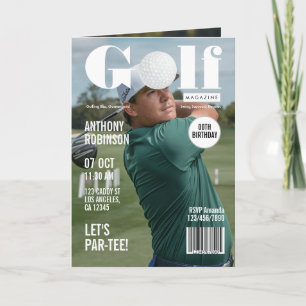 Golfparty im Stil des Tee Time Magazins Einladung