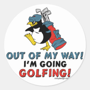 Golfpinguin Runder Aufkleber
