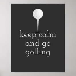 Golfplakat für Golfer in Grau und Weiß Poster