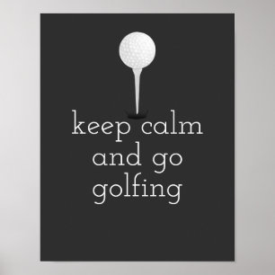 Golfplakat für Golfer in Grau und Weiß Poster