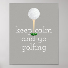 Golfplakat für Golfer in Grau und Weiß Poster