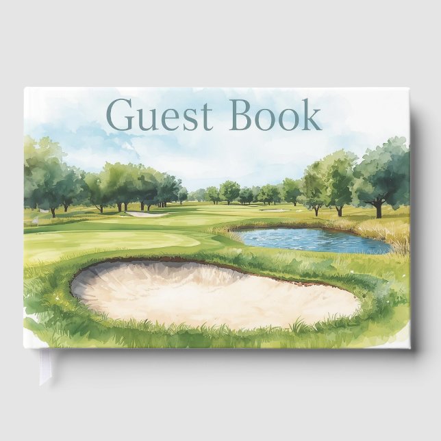 Golfplatz Aquarell Gästebuch (Vorderseite)