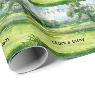 Golfplatz-Aquarell Geschenkpapier