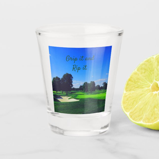 Golfplatz fassen und reißen schnapsglas (Vorderseite)