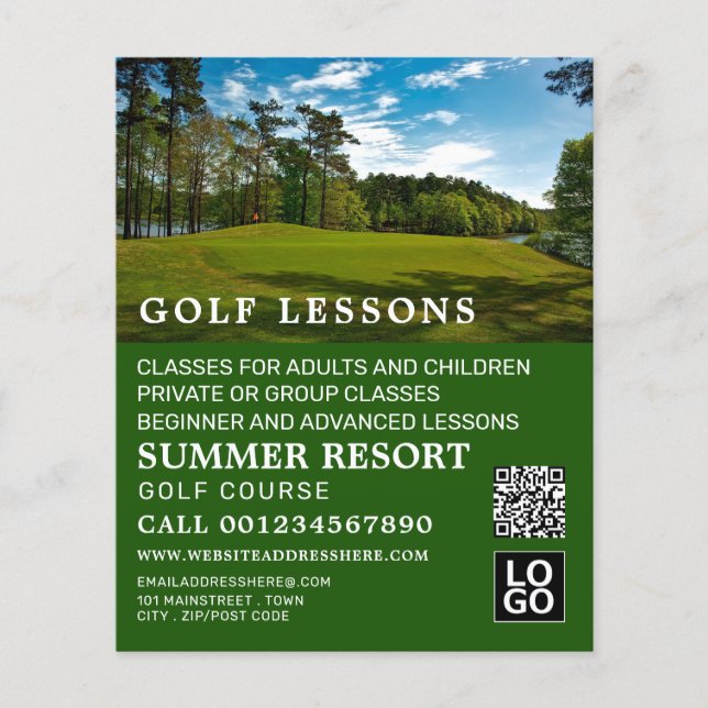 Golfplatz, GoIf Lesson Werbung Flyer (Vorne)