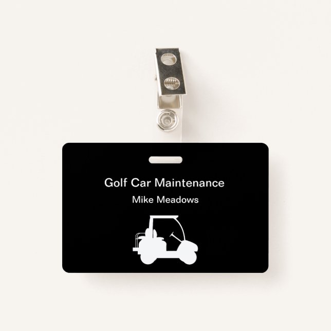 Golfplatz Golf Car Maintenance Crew Name Abzeichen Ausweis (Vorderseite mit Klammer)