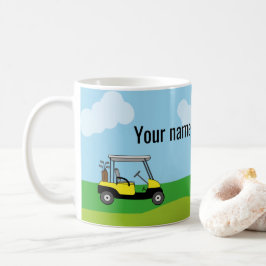 Golfplatz Golf Cart Cartoon Personalisiert Kaffeetasse