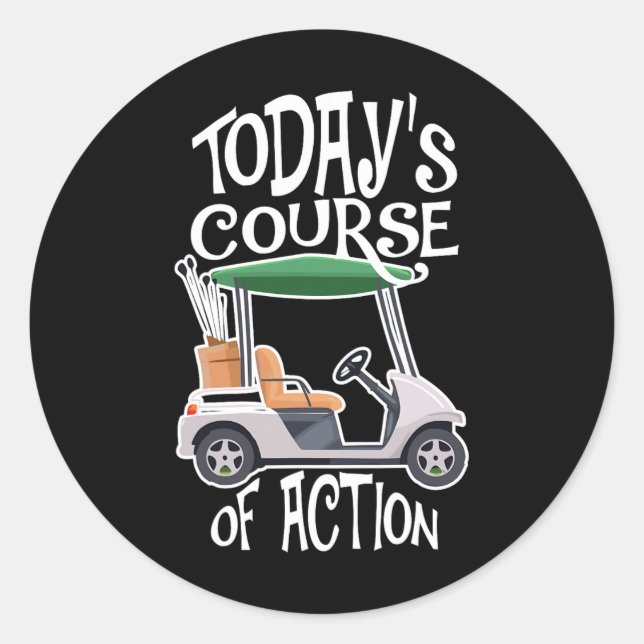 Golfplatz Golf Cart Golfer Résidence Runder Aufkleber (Vorderseite)