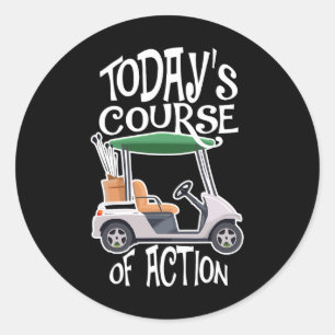 Golfplatz Golf Cart Golfer Résidence Runder Aufkleber