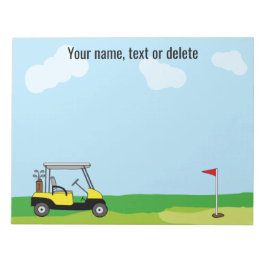 Golfplatz Golf Cart Personalisiert Notizblock