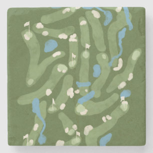 Golfplatz-Grafik auf Steinuntersetzer
