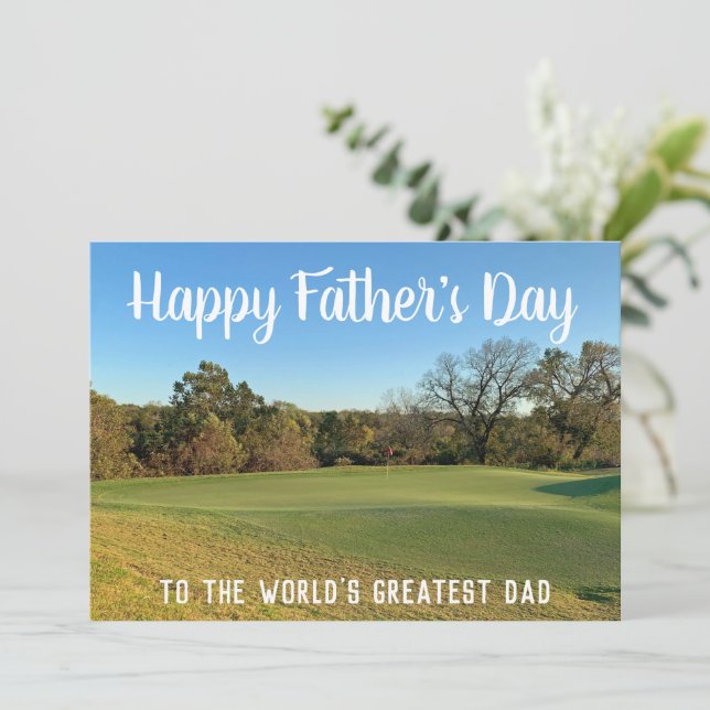 Golfplatz Happy Vatertag Personalisiert Golfer Karte (Stehend Vorderseite)
