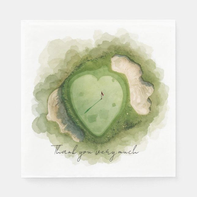 Golfplatz Herzform  Serviette (Vorderseite)