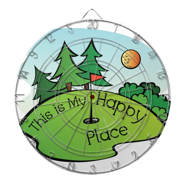 Golfplatz Hole Happy Place Dartscheibe (vorne)