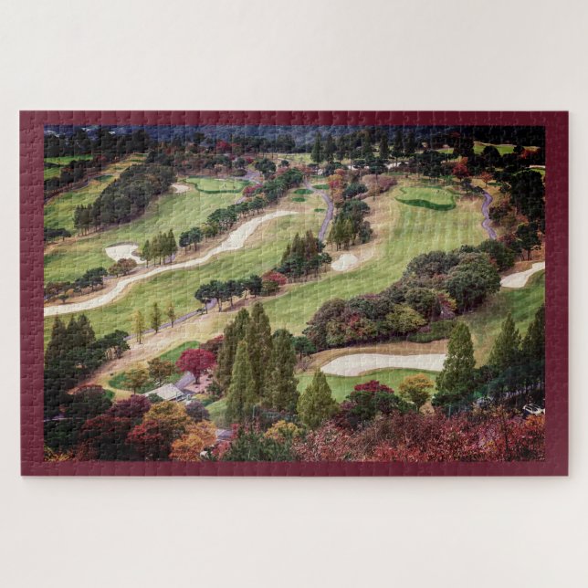 Golfplatz im Herbst & Burgund Foto (Horizontal)