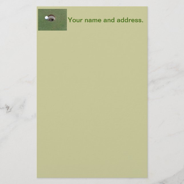 Golfplatz Loch Briefpapier (Vorderseite)