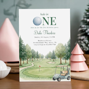 Golfplatz-Loch-in-Eins zum ersten Geburtstag Einladung