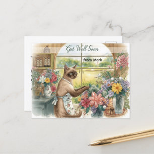 Golfplatz mit Golfball und Blume macht Spaß Postkarte