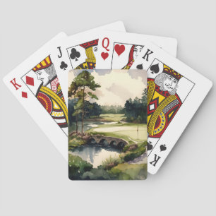 Golfplatz mit künstlerischer Aquarellführung Spielkarten