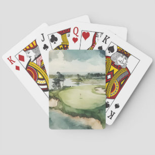Golfplatz mit künstlerischer Aquarellführung Spielkarten