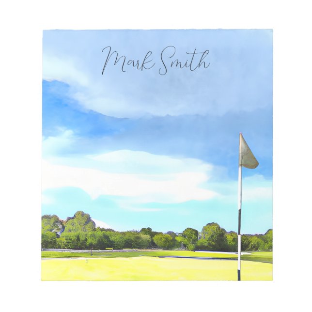Golfplatz mit Name Notizblock (Vorderseite)
