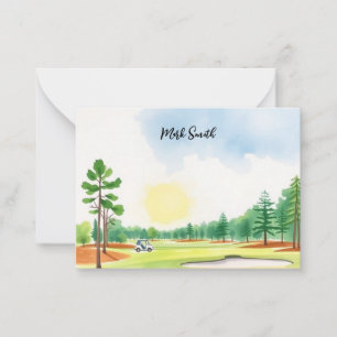 Golfplatz mit Namen für Golfer Mitteilungskarte