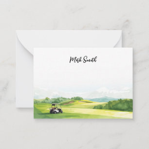 Golfplatz mit Namen für Golfspieler Mitteilungskarte