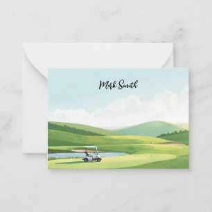 Golfplatz mit Namen für Golfspieler Mitteilungskarte