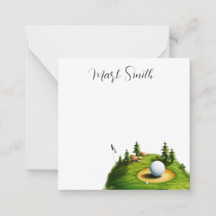 Golfplatz mit Namensgeschenken für Golfer Mitteilungskarte