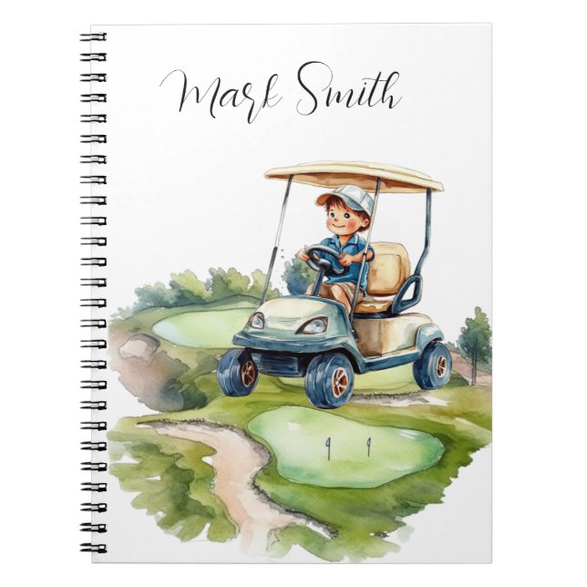 Golfplatz mit Namensgeschenken für Golfer Notizblock (Vorderseite)