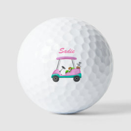 Golfplatz mit Niedlichem Cavalier King Charles Spa Golfball