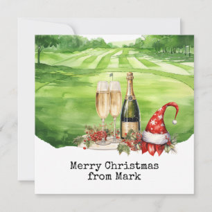 Golfplatz mit Weihnachtsgetränk für Golfer