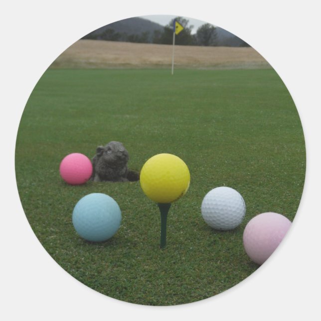 Golfplatz Ostergebirge Runder Aufkleber (Vorderseite)