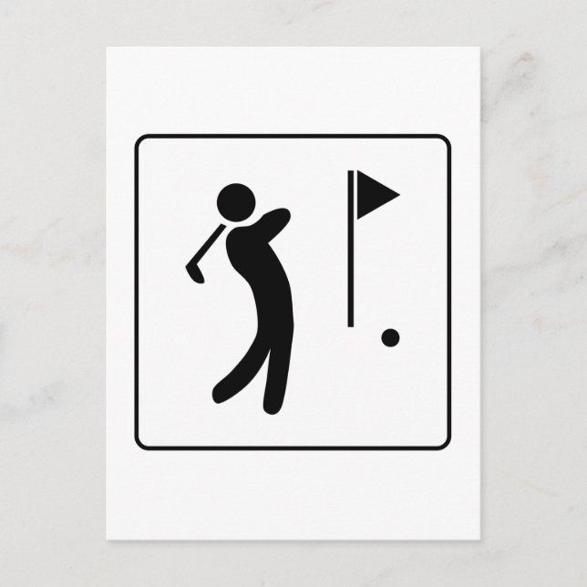 Golfplatz Piktogramm Postkarte (Vorderseite)