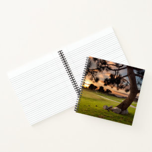 Golfplatz Sonnenuntergang Notizbuch