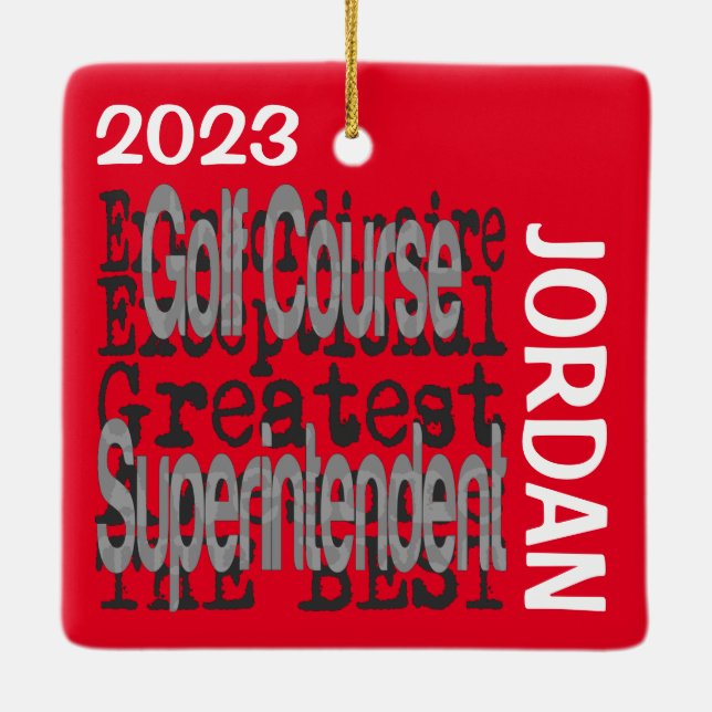 Golfplatz Superintendent Extraordinaire CUSTOM Keramikornament (Rückseite)