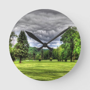 Golfplatz-Szene Runde Wanduhr