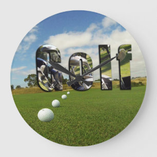 Golfplatz und Logo, Große Wanduhr