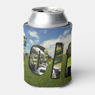 Golfplatz und Logo, Stubby Cooler kann Inhaber Dosenkühler